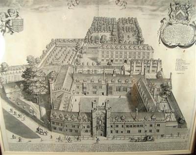 cc01045 Logan Print of College.jpg; cc01045; Christ's College; picture